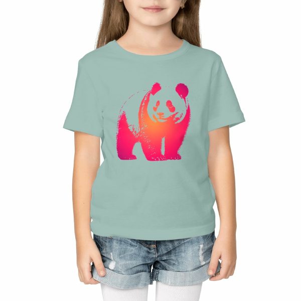 T-shirt panda enfant épais, version psychédélique