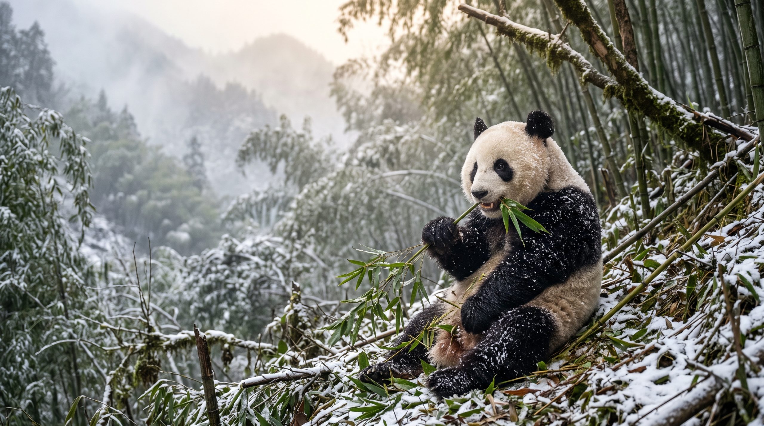 Mâchoire du panda : comment son crâne broie le bambou