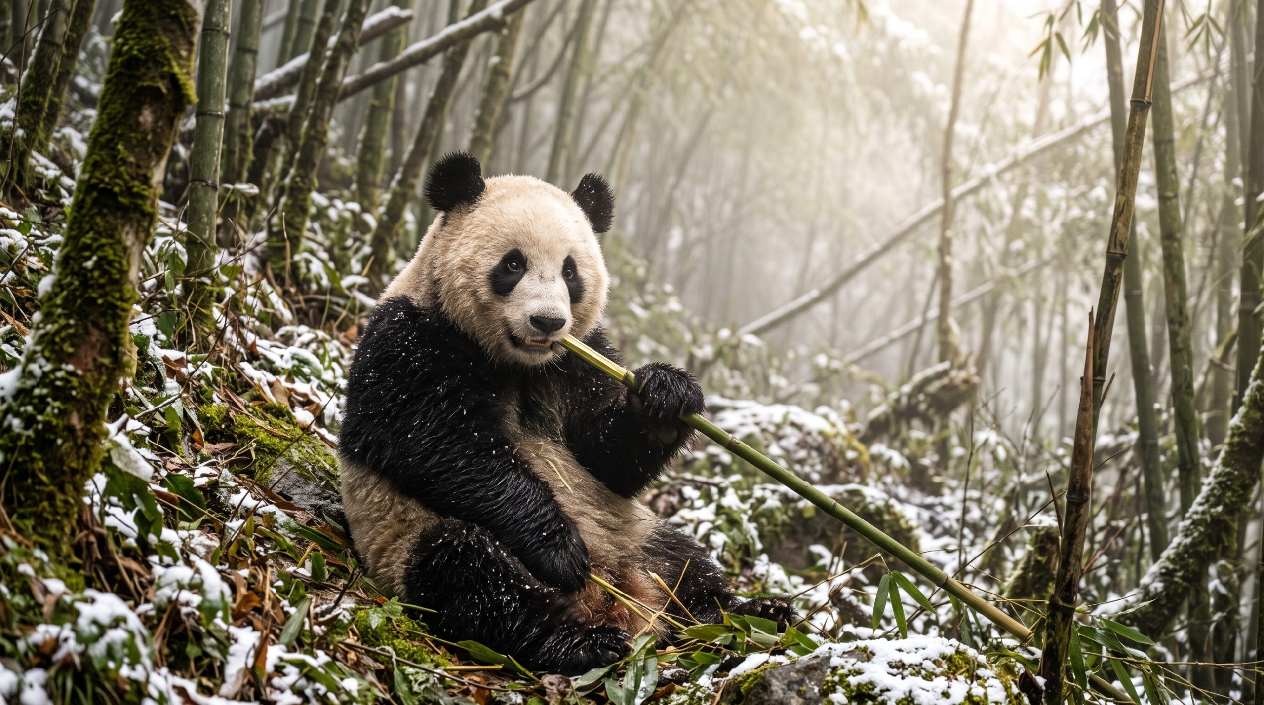 Survivre à la neige : comment le panda affronte l’hiver en montagne